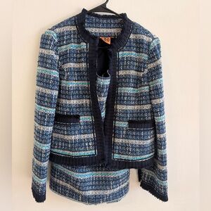 Tory Burch Normandy Roscoe tweed jacket and matching skirt  Size 4